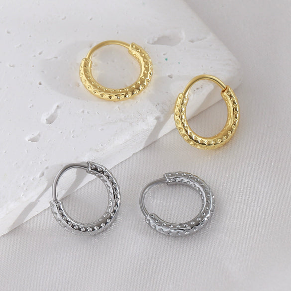 Wholesale Copper Geometric Hoop Earrings Simple Style Goldplated For Men And Women