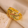 Wholesale Copper Geometric Inlaid Zircon Bead Ring For Women With Electroplating