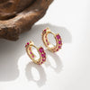 Wholesale Copper Geometric Inlaid Zircon Retro Unisex Earrings