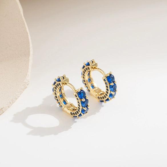 Wholesale Copper Geometric Inlaid Zircon Retro Unisex Earrings