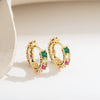 Wholesale Copper Geometric Inlaid Zircon Retro Unisex Earrings