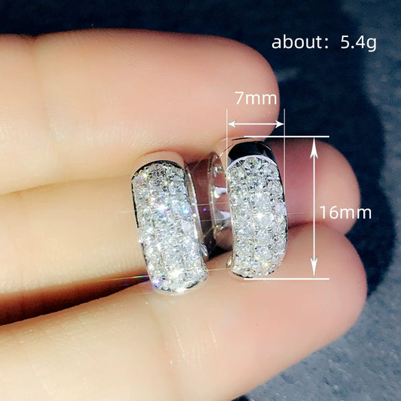 Wholesale Copper Geometric Inlaid Zircon Women's Earrings