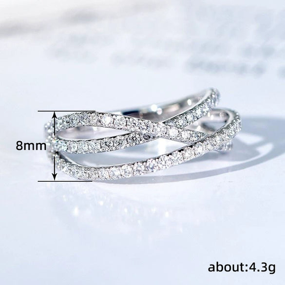 Wholesale Copper Geometric Inlaid Zircon Women's Ring