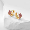 Wholesale Copper Geometric Inlaid Zircon Women's Small Square Earrings Light Luxury Simple Fashion