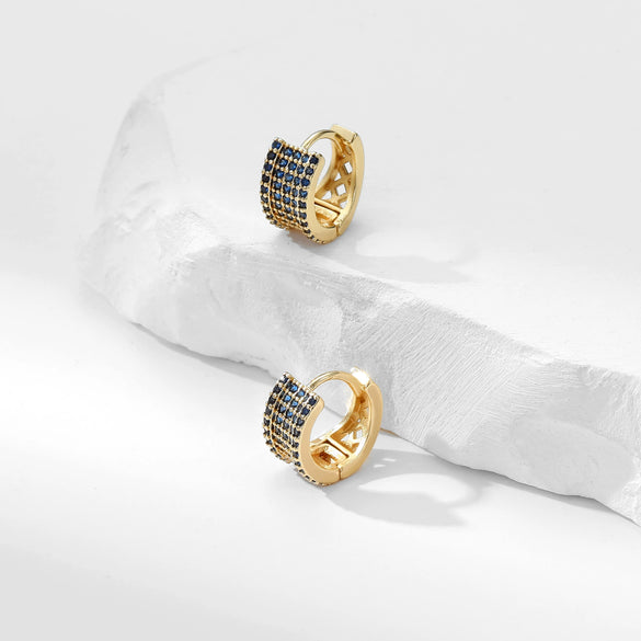 Wholesale Copper Geometric Inlaid Zircon Women's Small Square Earrings Light Luxury Simple Fashion
