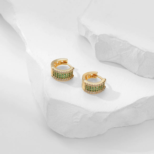 Wholesale Copper Geometric Inlaid Zircon Women's Small Square Earrings Light Luxury Simple Fashion