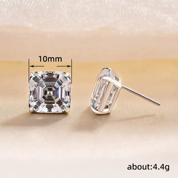 Wholesale Copper Geometric Inlaid Zircon Women's Square Earrings