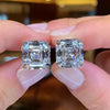 Wholesale Copper Geometric Inlaid Zircon Women's Square Earrings