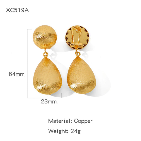 Wholesale Copper Geometric Irregular Cut Out Earrings With Electroplating Treatment