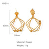 Wholesale Copper Geometric Irregular Cut Out Earrings With Electroplating Treatment