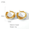 Wholesale Copper Geometric Irregular Round Electroplated Gold Earrings For Women