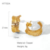 Wholesale Copper Geometric Irregular Round Electroplated Gold Earrings For Women
