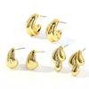 Wholesale Copper Geometric Irregular Women's Earrings Threepiece Set Retro Highend Allmatch Niche Exquisite
