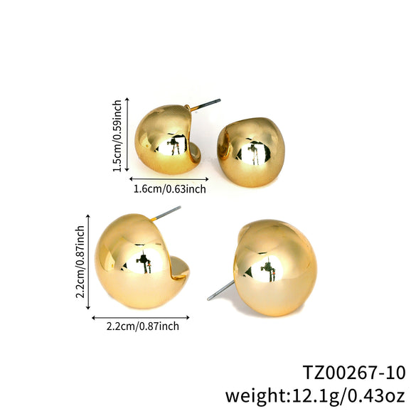 Wholesale Copper Geometric Irregular Women's Earrings Threepiece Set Retro Highend Allmatch Niche Exquisite