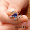 Wholesale Copper Geometric Leaf Zircon Inlaid Ring For Women