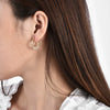 Wholesale Copper Geometric Light Luxury Embossed Electroplated Women's Circle Earrings