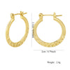 Wholesale Copper Geometric Light Luxury Embossed Electroplated Women's Circle Earrings