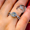 Wholesale Copper Geometric Line Inlaid Zircon Ring For Women