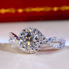 Wholesale Copper Geometric Line Inlaid Zircon Ring For Women