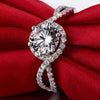Wholesale Copper Geometric Line Inlaid Zircon Ring For Women