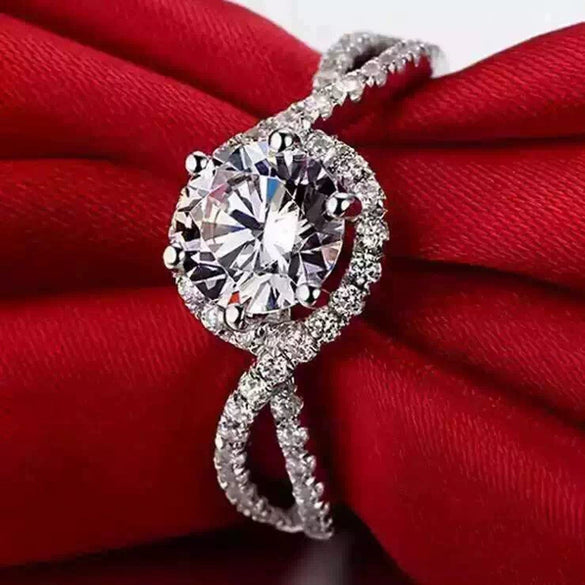 Wholesale Copper Geometric Line Inlaid Zircon Ring For Women