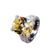 Wholesale Copper Geometric Luxury Ring With Round Zircon For Women