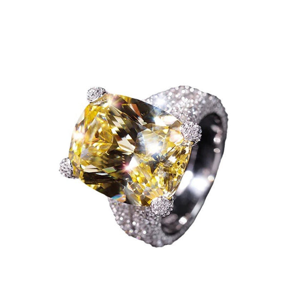 Wholesale Copper Geometric Luxury Ring With Round Zircon For Women
