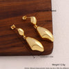 Wholesale Copper Geometric Metal Wind Water Droplets Earrings With Real Gold Plated Electroplating For Women