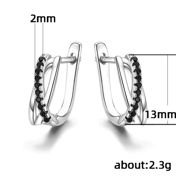 Wholesale Copper Geometric Microinlaid Zircon Earring Buckles For Women