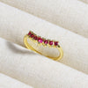 Wholesale Copper Geometric Micropaved Light Luxury Emerald Inlaid Ring For Women
