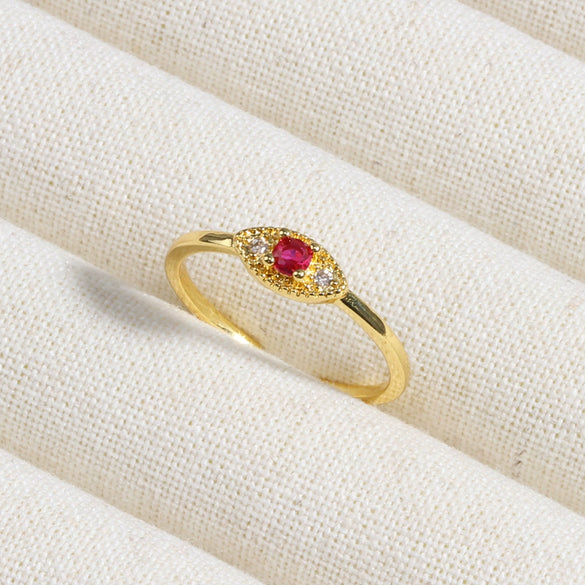 Wholesale Copper Geometric Micropaved Light Luxury Emerald Inlaid Ring For Women