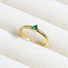 Wholesale Copper Geometric Micropaved Light Luxury Emerald Inlaid Ring For Women