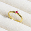 Wholesale Copper Geometric Micropaved Light Luxury Emerald Inlaid Ring For Women