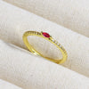 Wholesale Copper Geometric Micropaved Light Luxury Emerald Inlaid Ring For Women