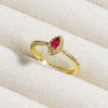 Wholesale Copper Geometric Micropaved Light Luxury Emerald Inlaid Ring For Women