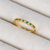 Wholesale Copper Geometric Micropaved Light Luxury Emerald Inlaid Ring For Women