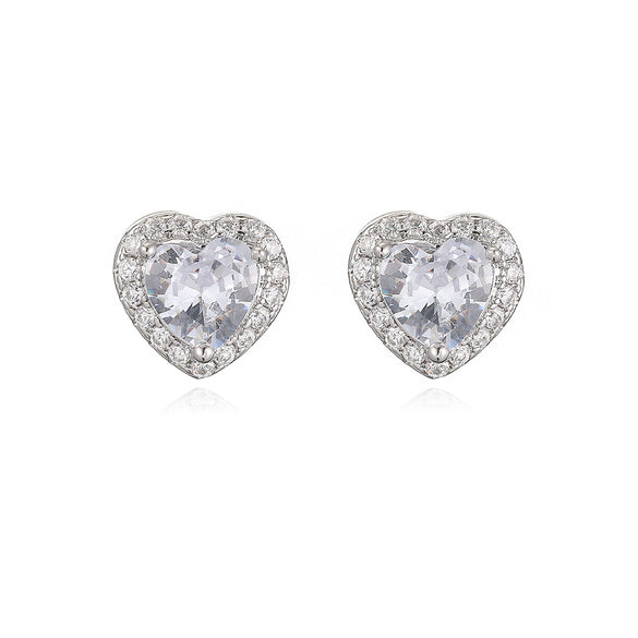 Wholesale Copper Geometric Micropaved Love Earrings For Women Retro Highend Style