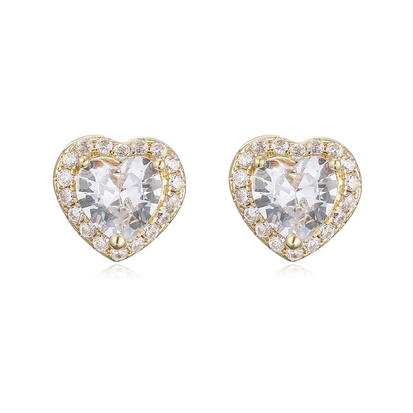 Wholesale Copper Geometric Micropaved Love Earrings For Women Retro Highend Style