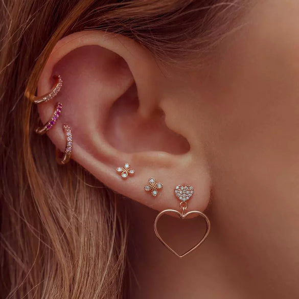 Wholesale Copper Geometric Micropaved Zircon Earrings For Women
