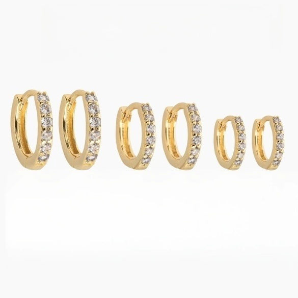 Wholesale Copper Geometric Micropaved Zircon Earrings For Women
