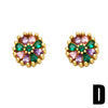 Wholesale Copper Geometric Natural Style Zircon Earrings