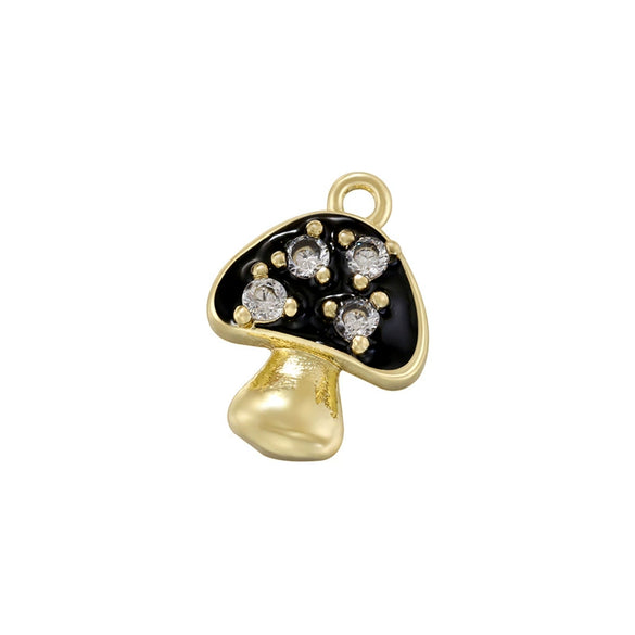 Wholesale Copper Geometric Oil Dripping Mushroom Pendant Jewelry For Women