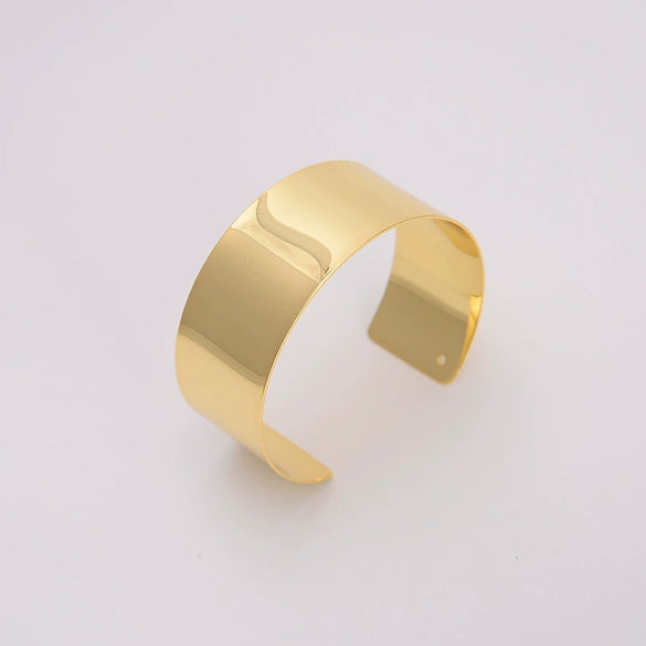 Wholesale Copper Geometric Opening Bracelet For Women 18K Gold Plated