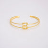 Wholesale Copper Geometric Opening Bracelet For Women 18K Gold Plated