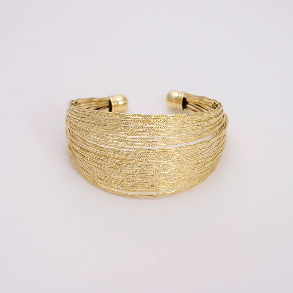 Wholesale Copper Geometric Opening Bracelet For Women 18K Gold Plated