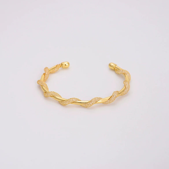 Wholesale Copper Geometric Opening Bracelet For Women 18K Gold Plated