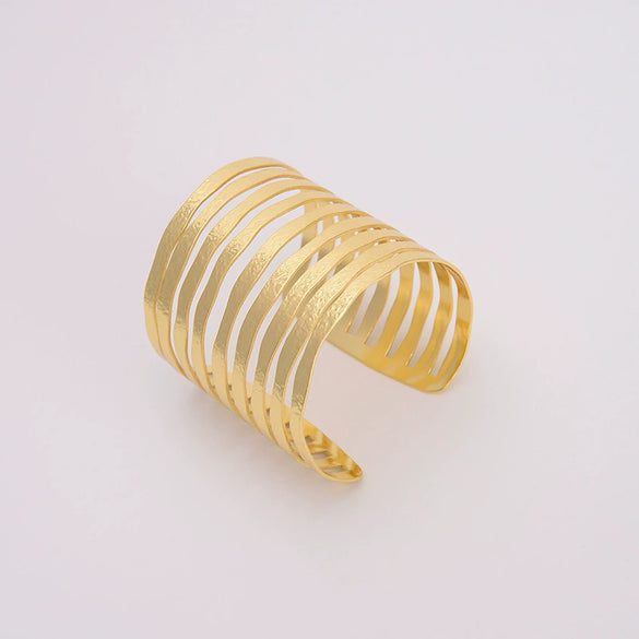 Wholesale Copper Geometric Opening Bracelet For Women 18K Gold Plated
