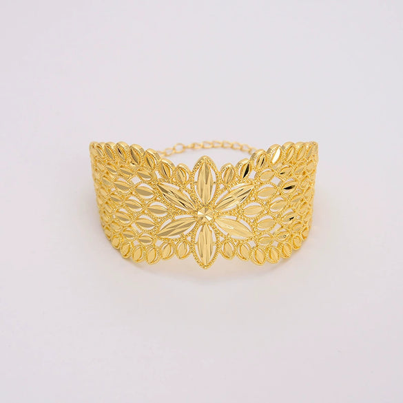 Wholesale Copper Geometric Opening Bracelet For Women 18K Gold Plated