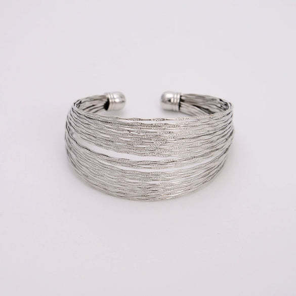 Wholesale Copper Geometric Opening Bracelet For Women 18K Gold Plated