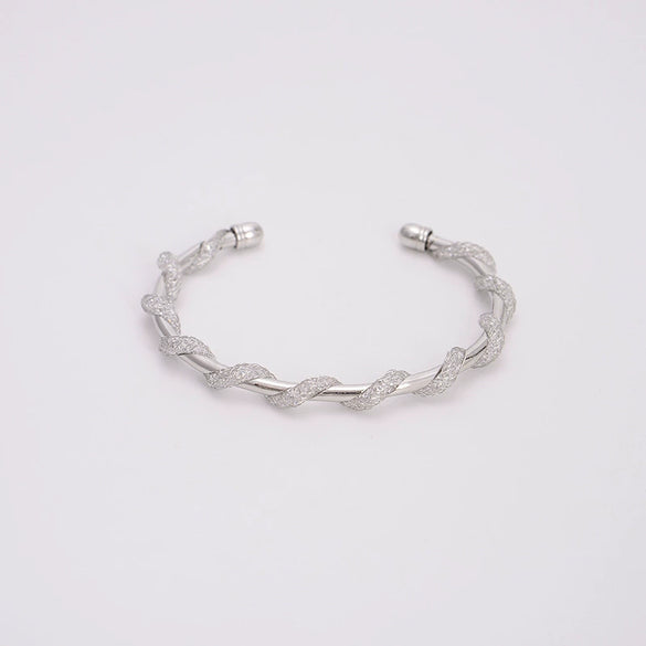Wholesale Copper Geometric Opening Bracelet For Women 18K Gold Plated